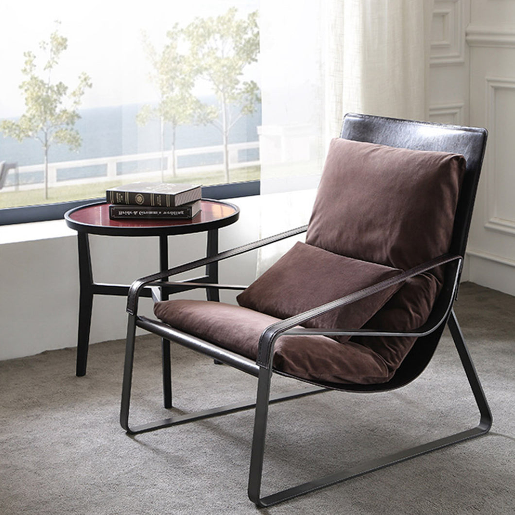 28.3'' Wide Genuine Leather Down Cushion Lounge Chair