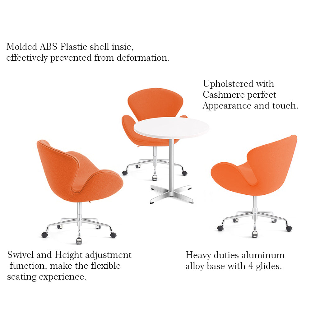 Classic Swan Chair Swivel Height Adjustable Lounge Chair